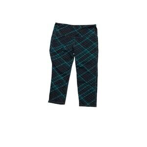 plaid workout capris with zip pocket womens size medium